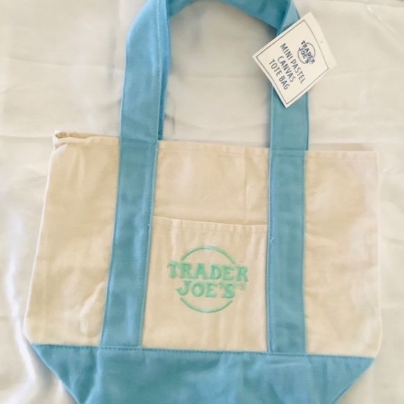 Pastel Trader Joe’s mini tote bags Pink NWT - Picture 4 of 6